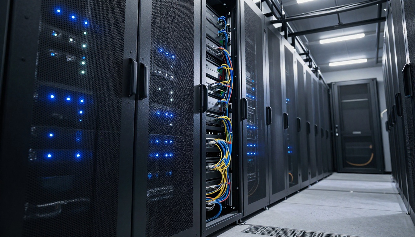 Server room infrastructure powering AI video generation Server room infrastructure powering AI video generation