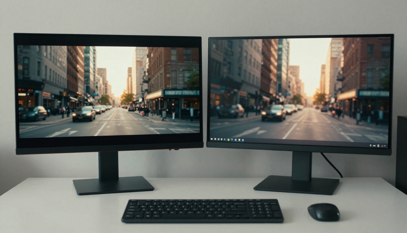 Video quality comparison across two monitors