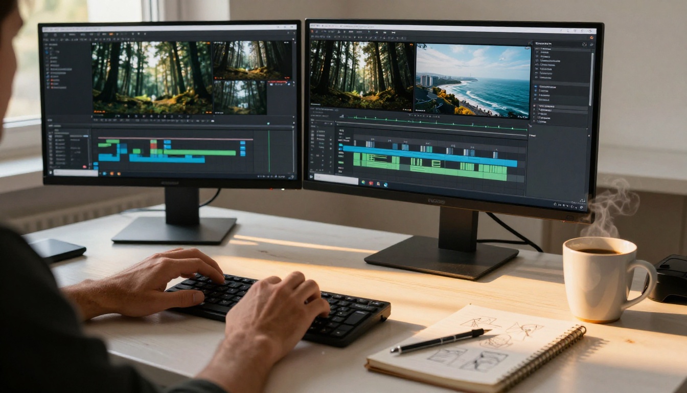 Video editor workflow with AI generation timeline