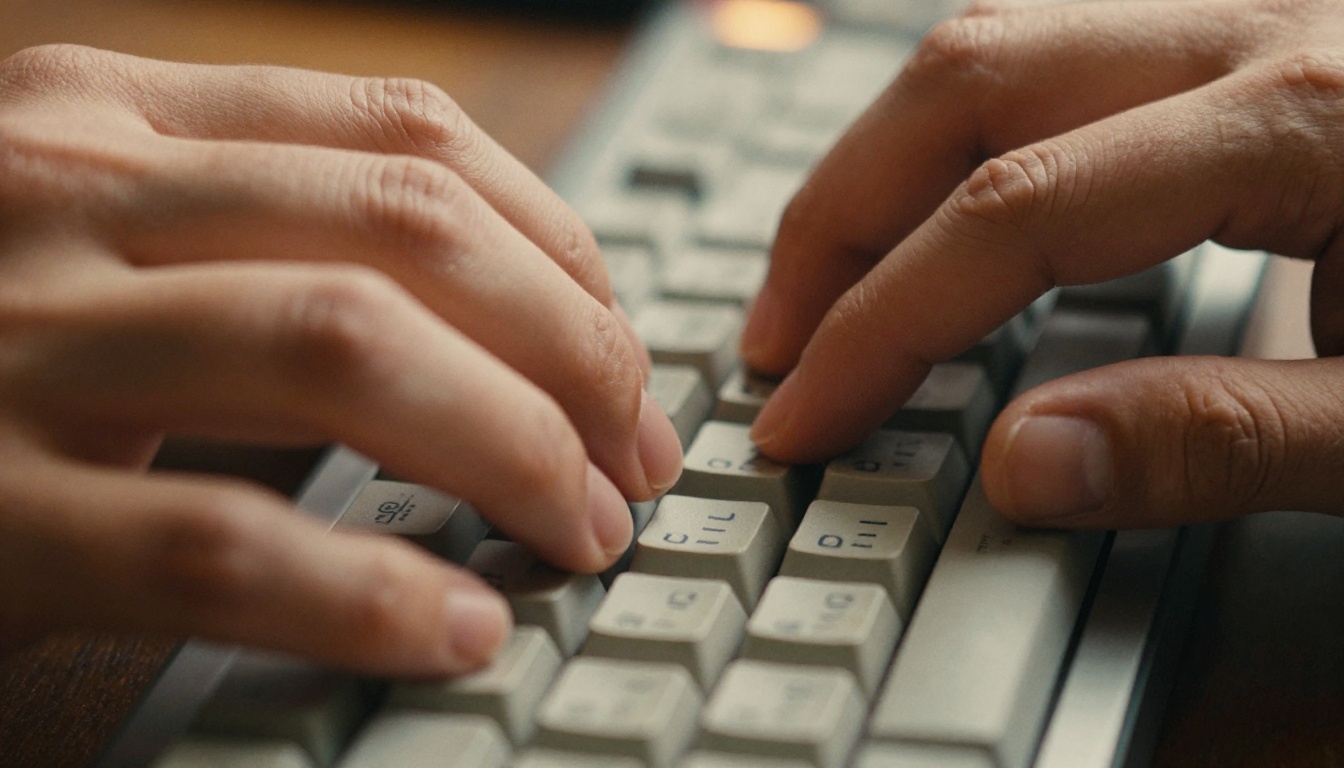 Close-up of hands typing code on a mechanical keyboard to run open-source AI models