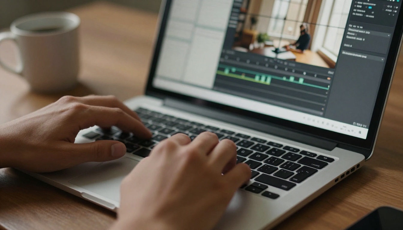 Creative professional working on AI video workflow Creative professional working on AI video workflow