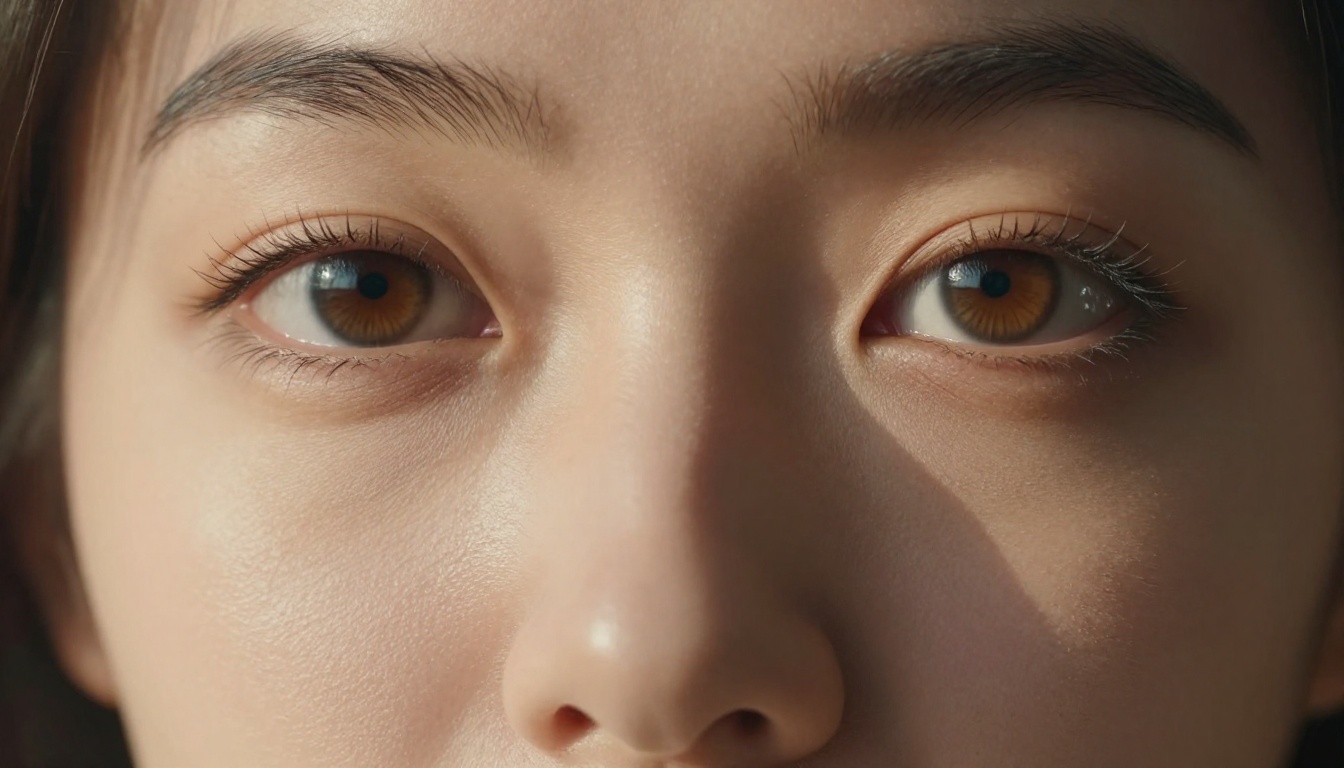 Extreme close-up portrait showing skin texture and photorealistic detail