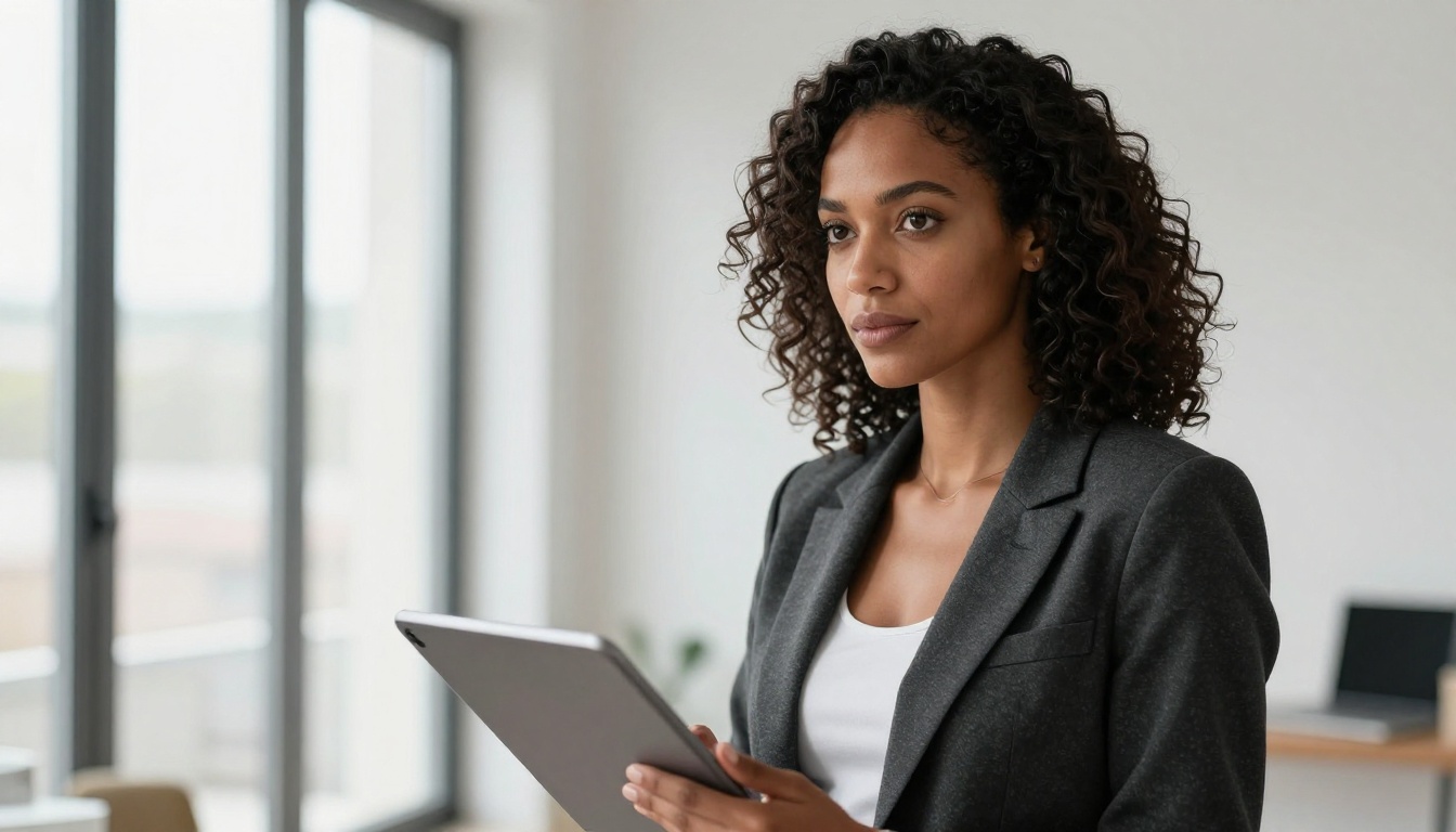 Portrait of a confident woman representing AI character consistency output