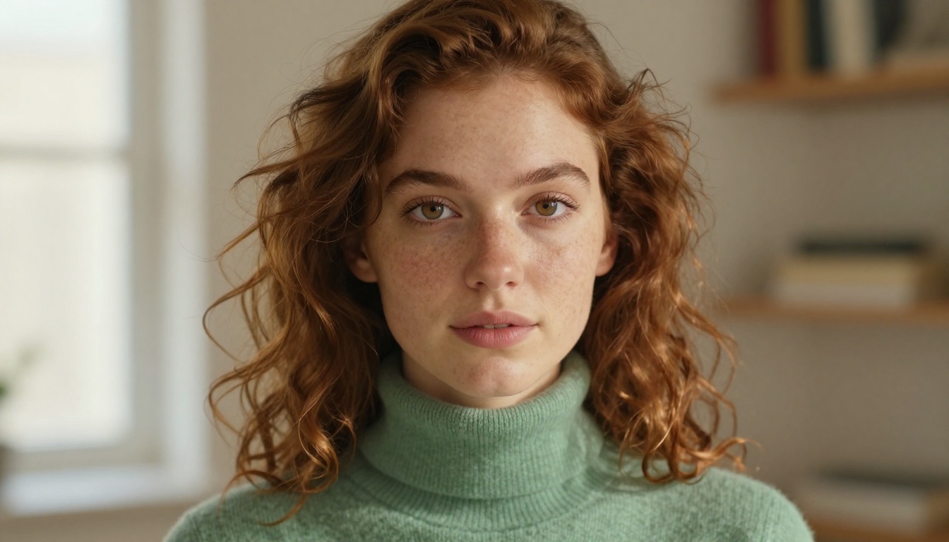 Photorealistic portrait showing fine skin texture and natural lighting detail achieved with Midjourney v8's upgraded image engine
