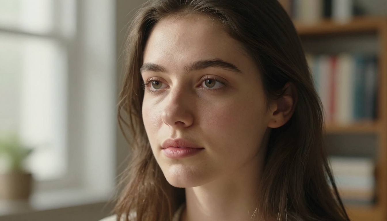 Photorealistic portrait of a young woman with natural window light, detailed skin texture, 85mm lens bokeh Photorealistic portrait of a young woman with natural window light, detailed skin texture, 85mm lens bokeh