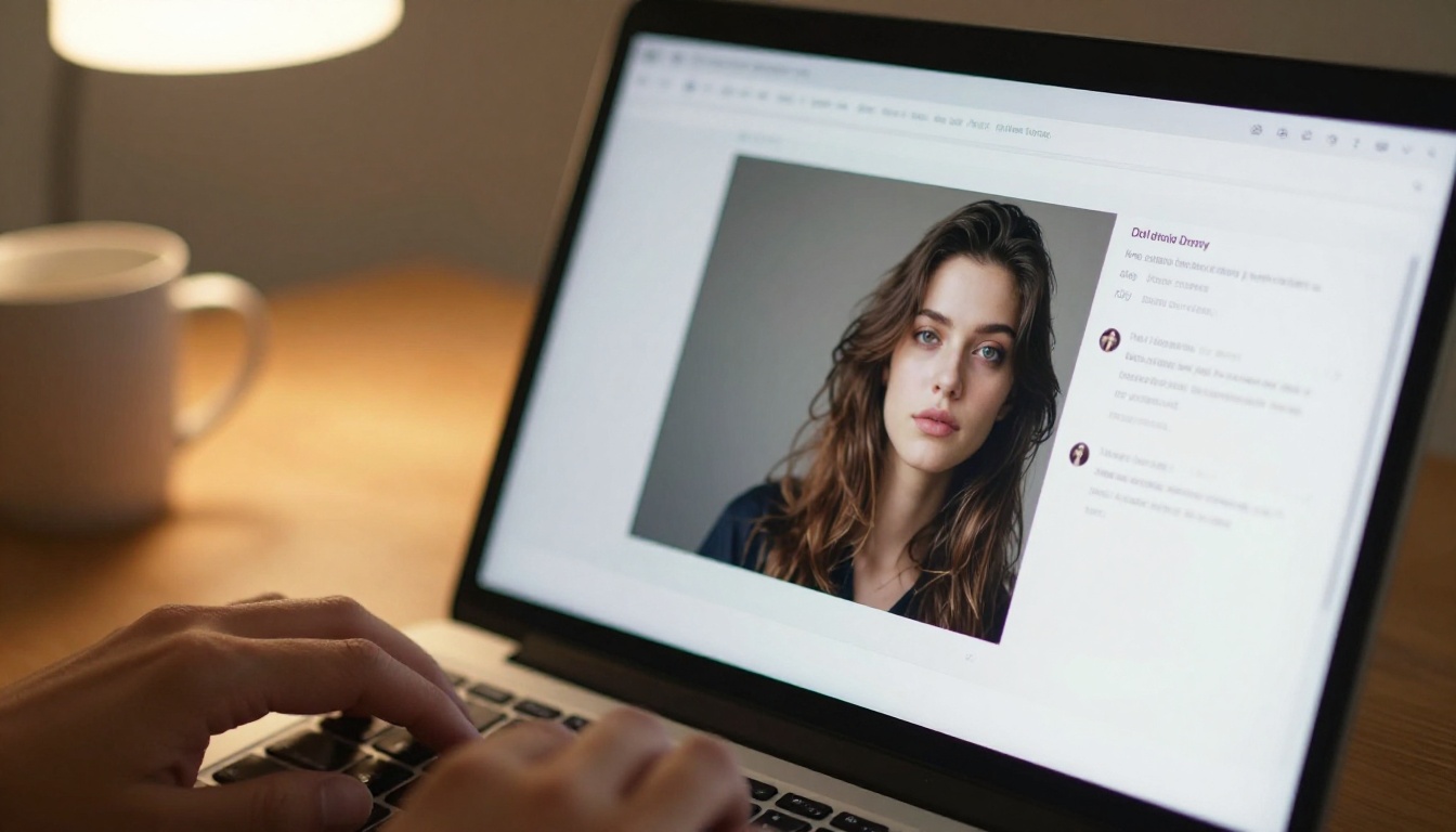 AI generation interface on laptop screen with photorealistic output