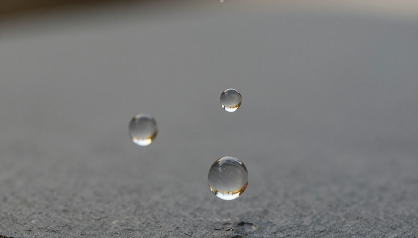 Cascade of water droplets macro photorealistic Cascade of water droplets macro photorealistic