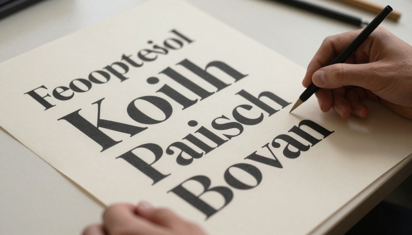 Designer's hands holding a printed poster with crisp typography against a blurred studio background Designer's hands holding a printed poster with crisp typography against a blurred studio background