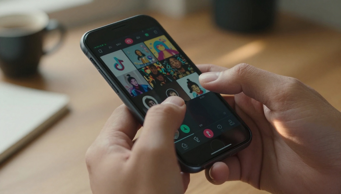 Creator scrolling TikTok on phone