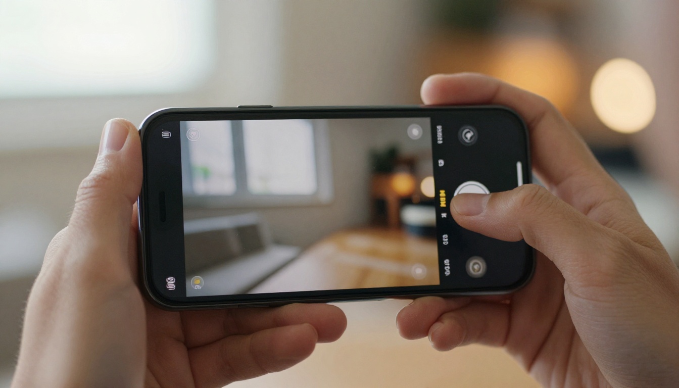 Smartphone displaying high-quality AI-generated video playback Smartphone displaying high-quality AI-generated video playback