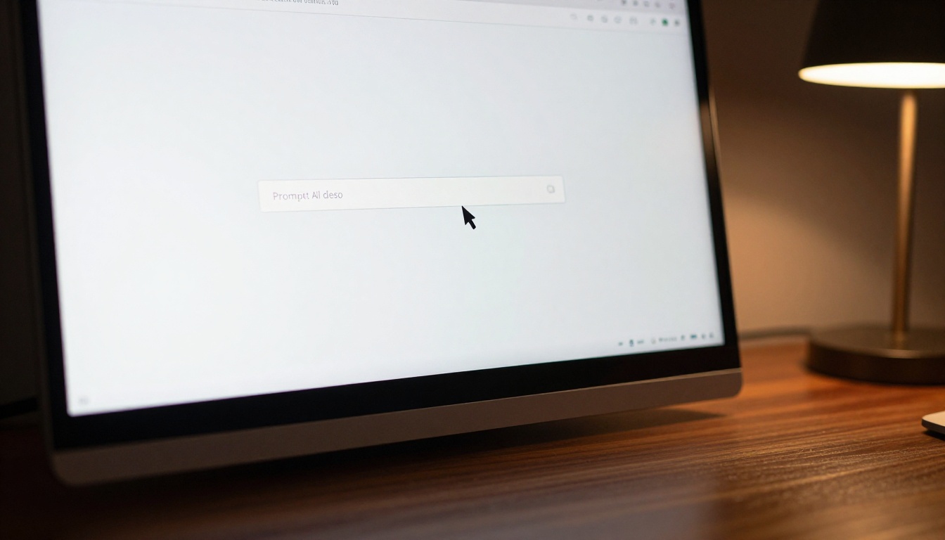 Clean AI video generation interface on a monitor screen