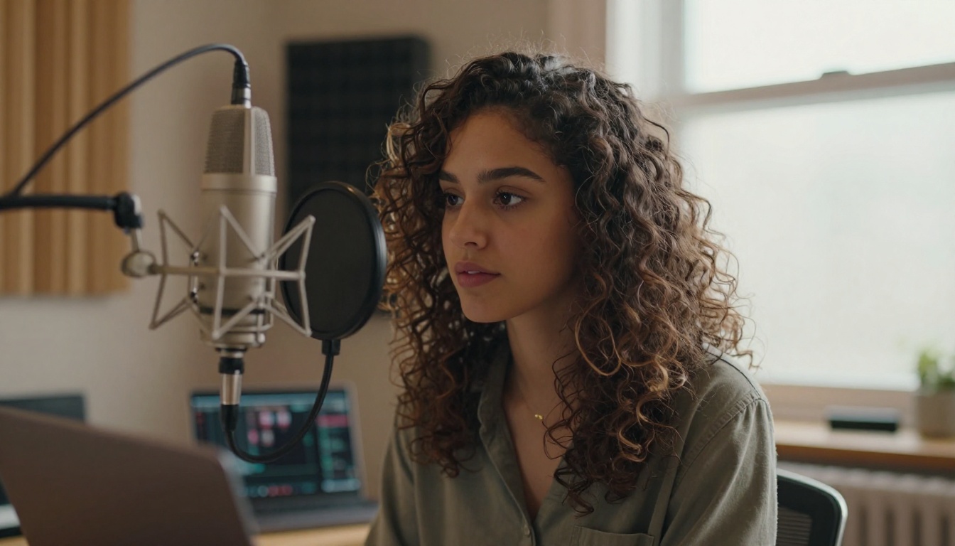 Voice recording setup in a professional home studio