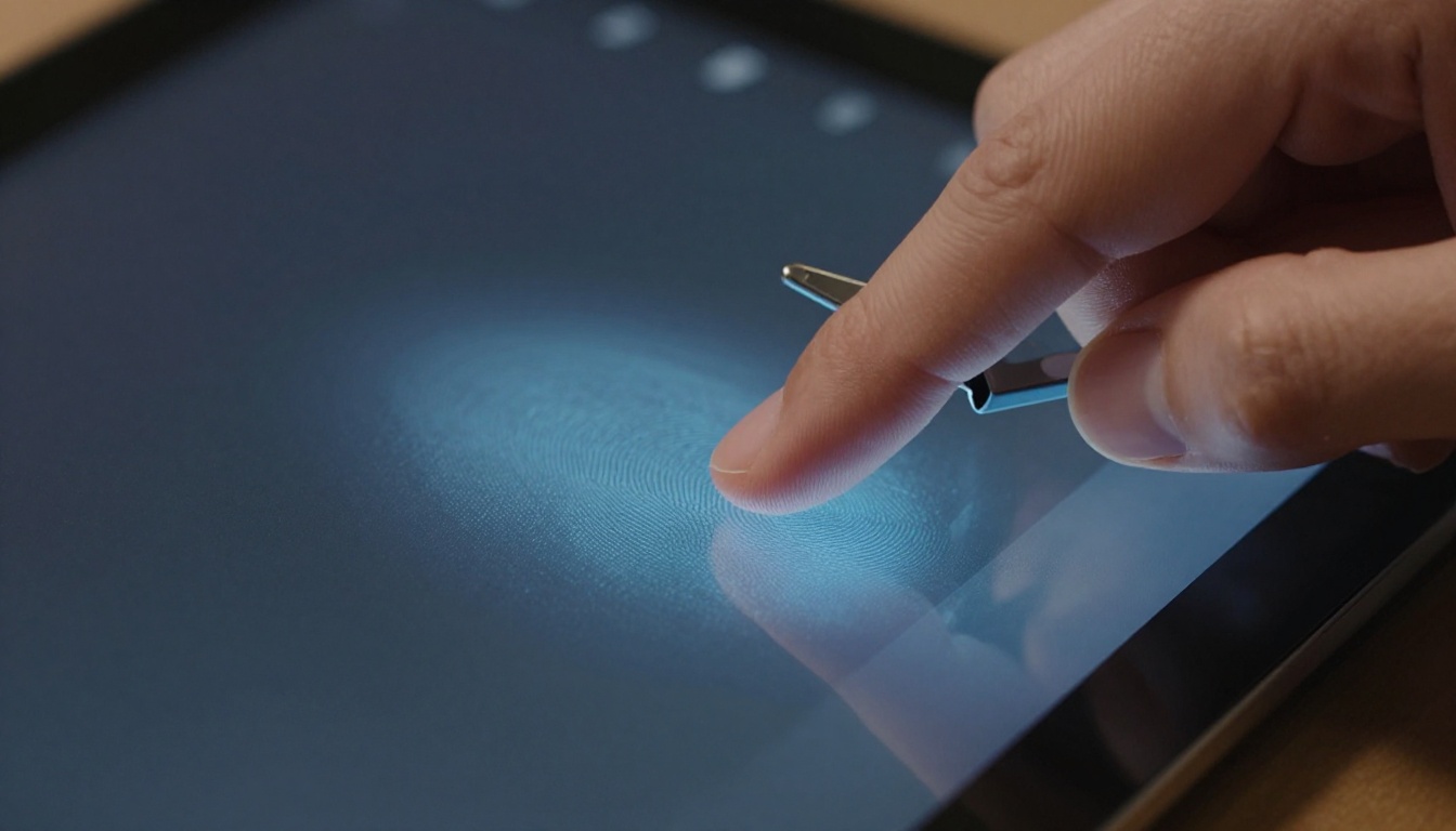 Close-up of finger dragging a trim handle on a touchscreen tablet editing interface Close-up of finger dragging a trim handle on a touchscreen tablet editing interface