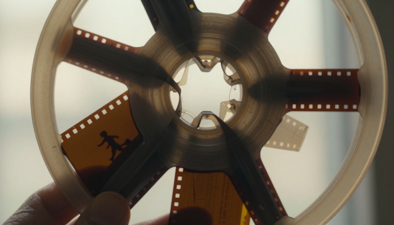 Vintage 8mm film reel macro closeup