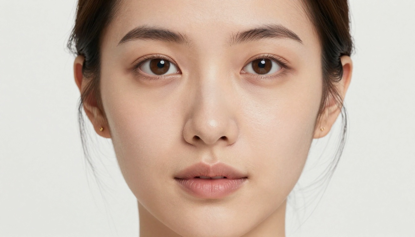 Close-up portrait with perfect passport photo biometric framing