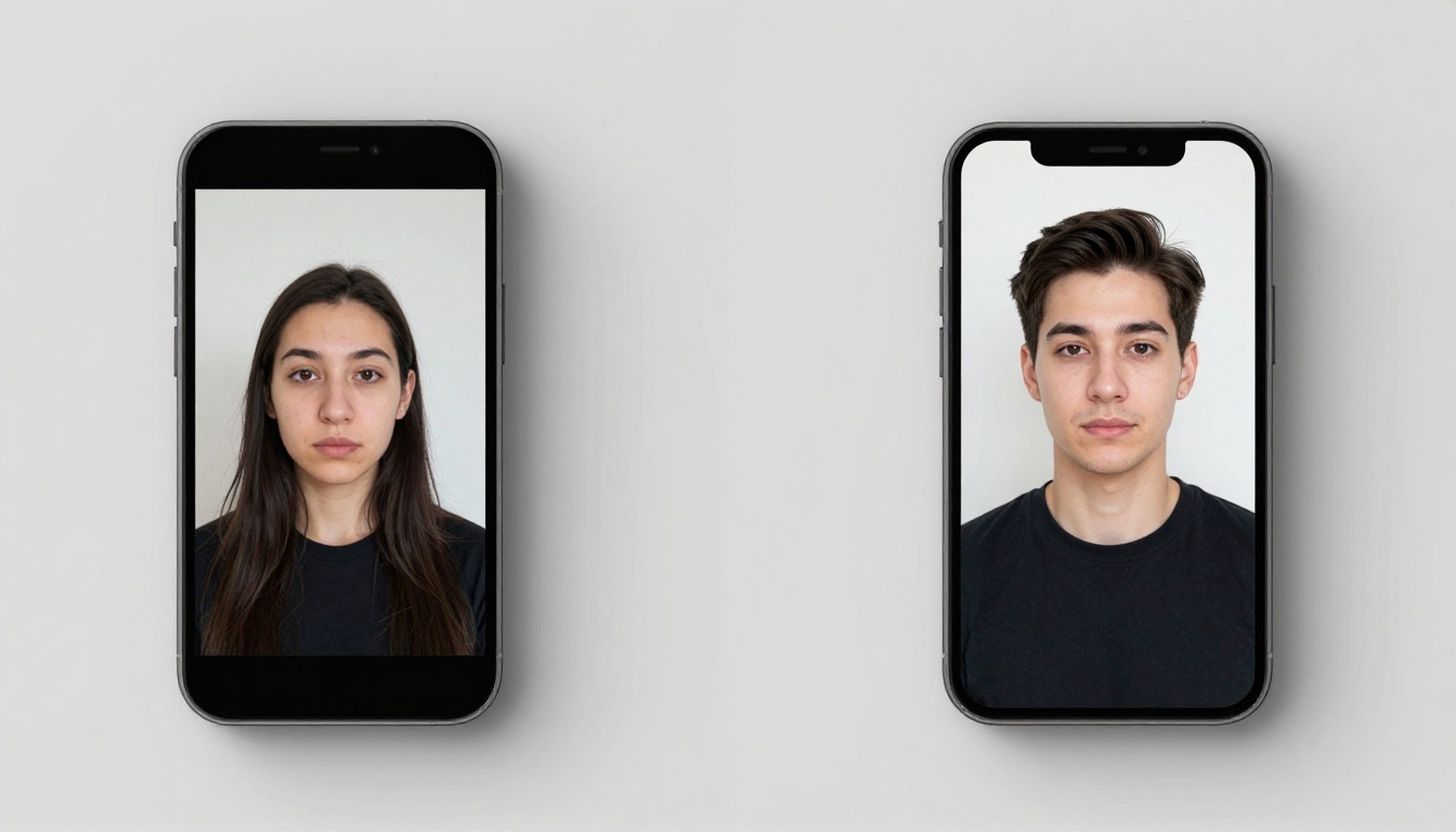 Before and after AI profile photo transformation phones
