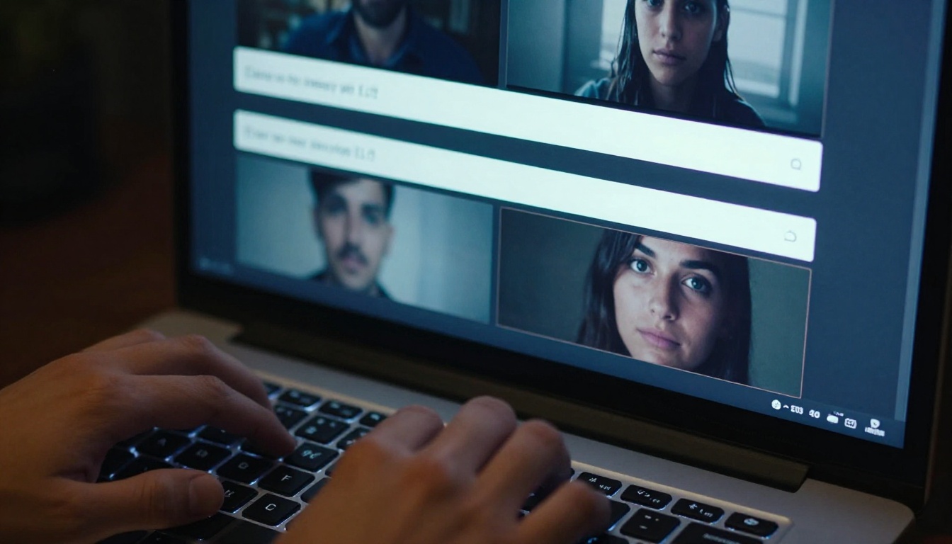 AI video generation interface on desktop screen