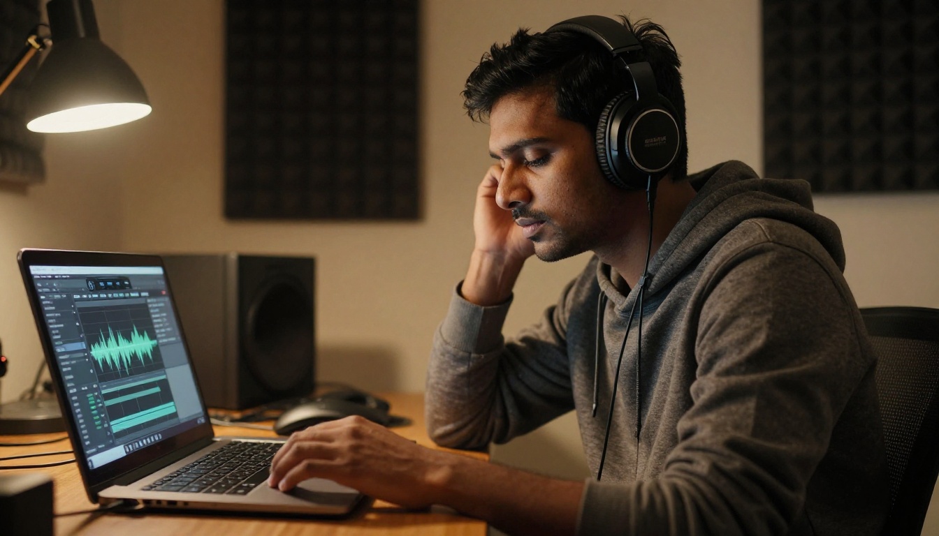 A person reviewing audio before syncing it to their AI talking avatar