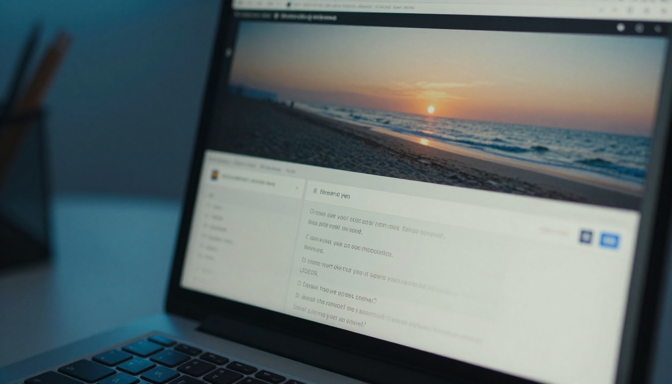 Close-up of a laptop screen showing prompt input and a rendered video preview