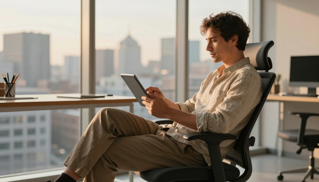 Creative director in modern open-plan studio