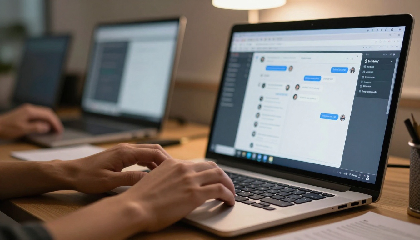 Developer typing on keyboard with AI chatbot interfaces open on monitors Developer typing on keyboard with AI chatbot interfaces open on monitors