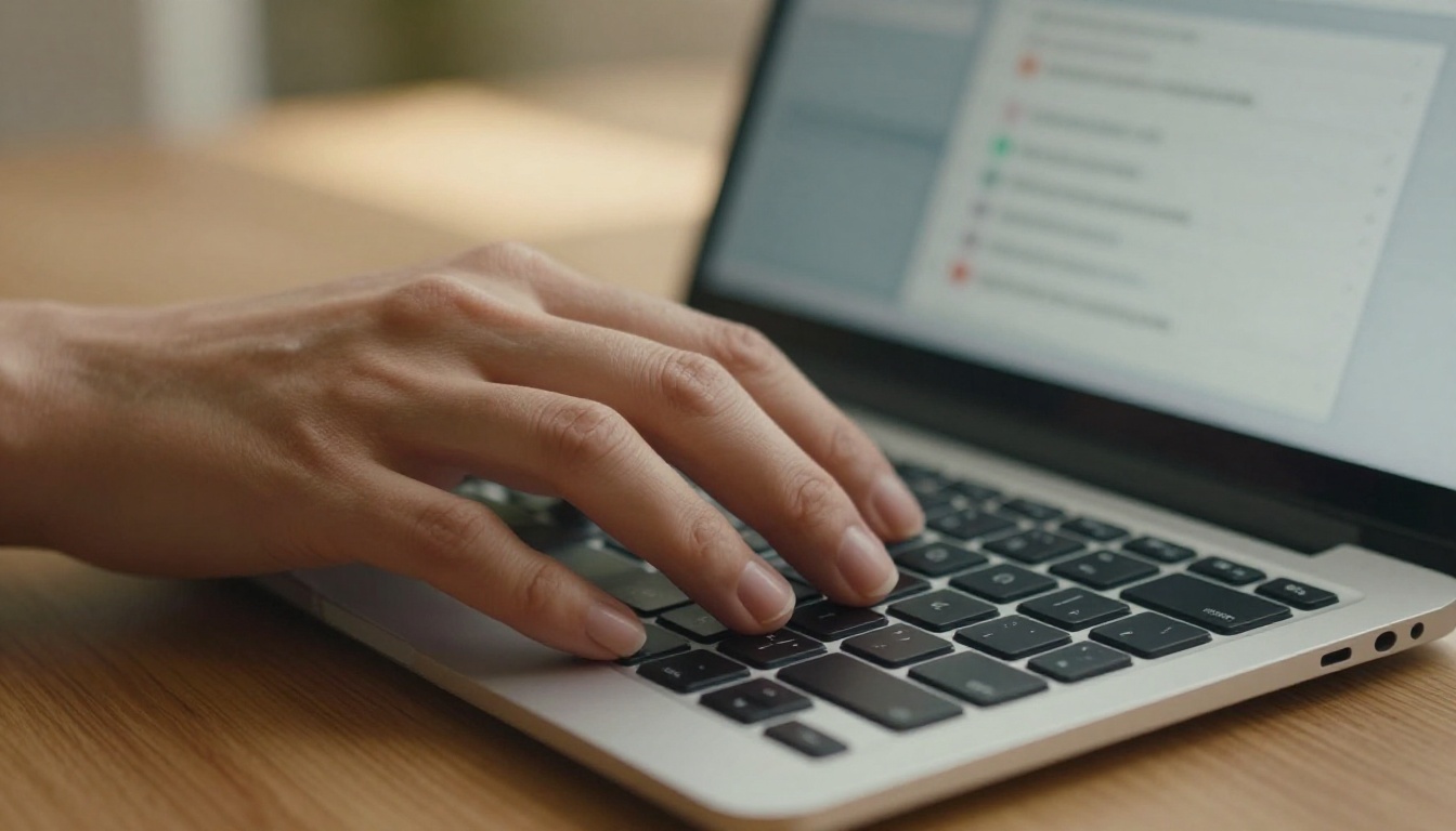 AI weekly planning with hands at keyboard