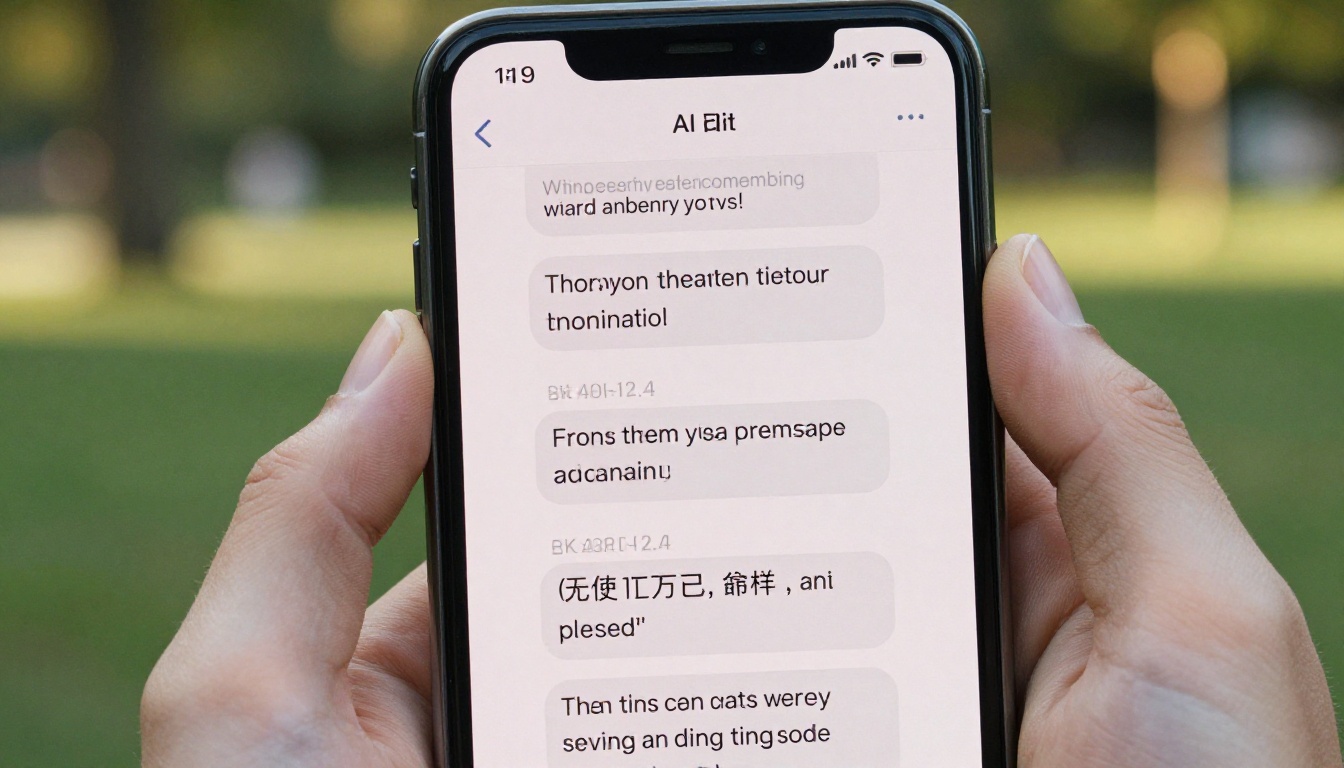 Smartphone showing structured AI chat conversation