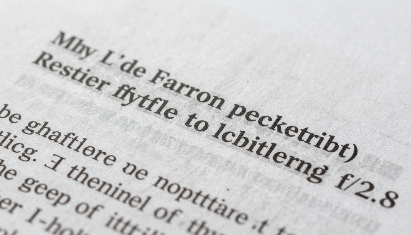 A badly scanned document showing pixelated text and scan artifacts under harsh lighting