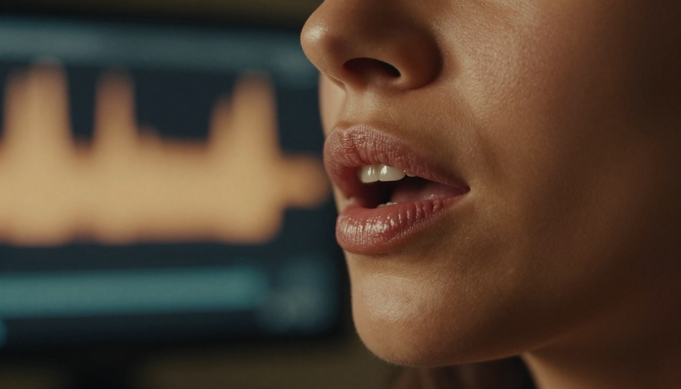 AI lipsync lips close-up synchronized with audio