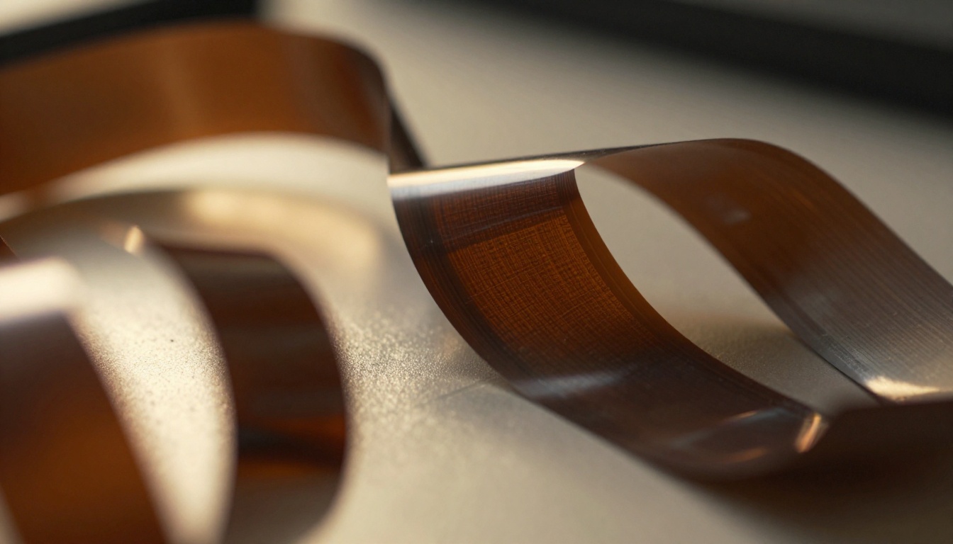 Close-up of VHS magnetic ribbon partially unspooled