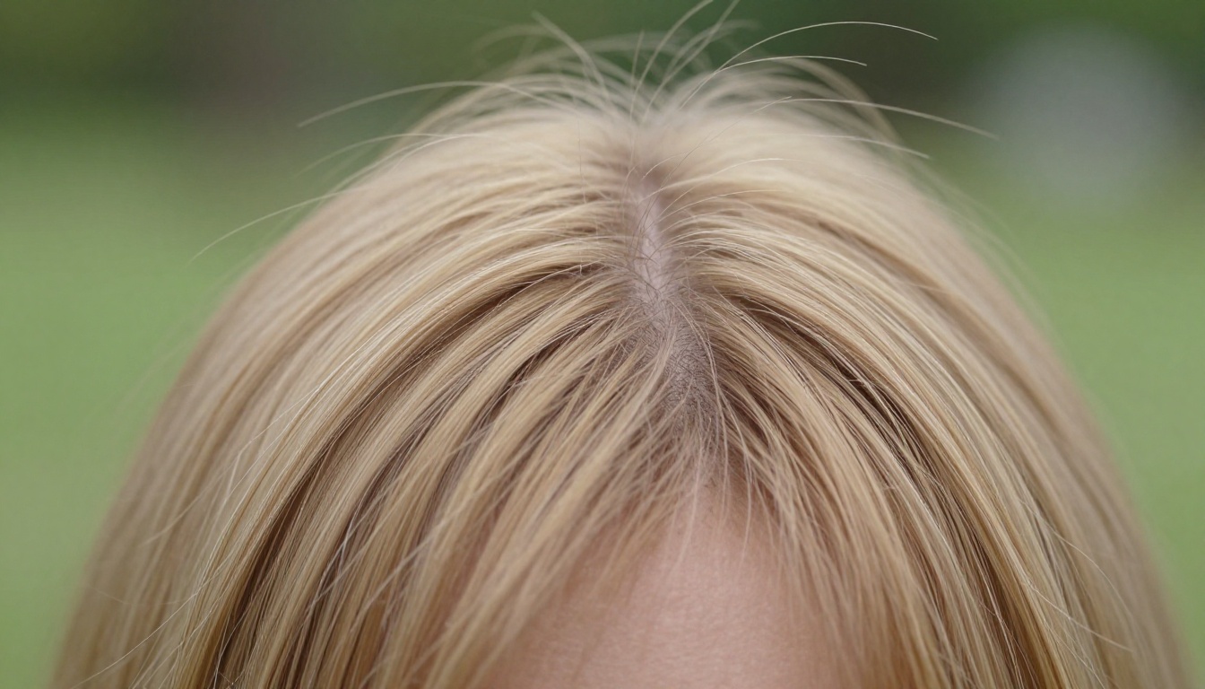 Extreme close-up macro of fine hair strands being precisely cut from a background with AI accuracy