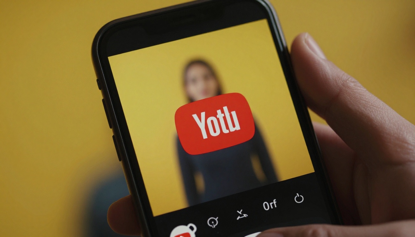 A smartphone displaying a YouTube thumbnail with a cleanly isolated subject on a bold background
