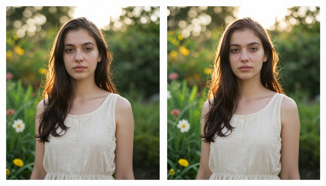Woman in botanical garden portrait