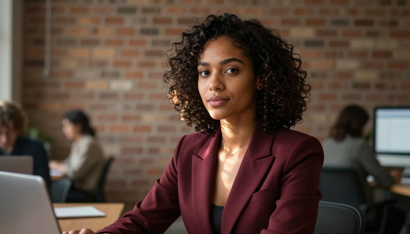 Portrait of confident woman in co-working space