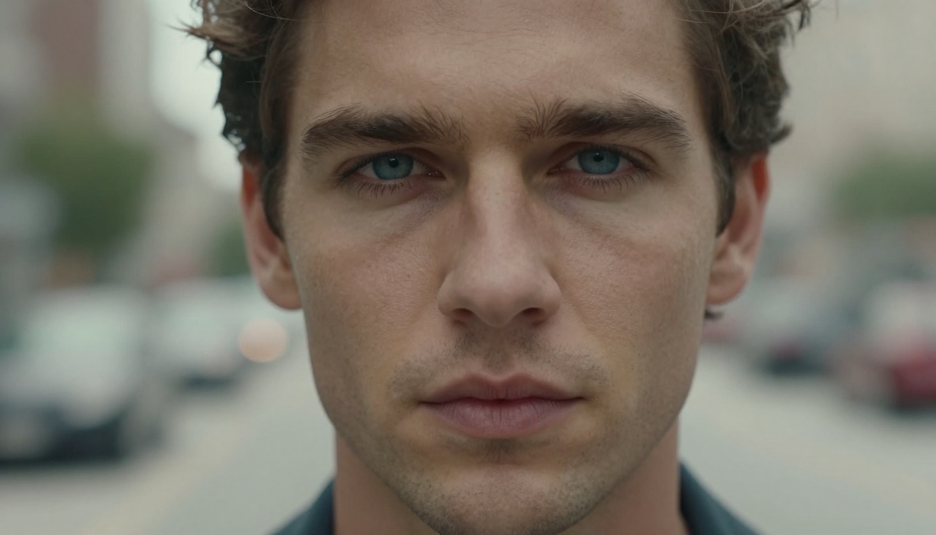 AI-generated photorealistic close-up portrait of a man with natural skin texture and visible pores