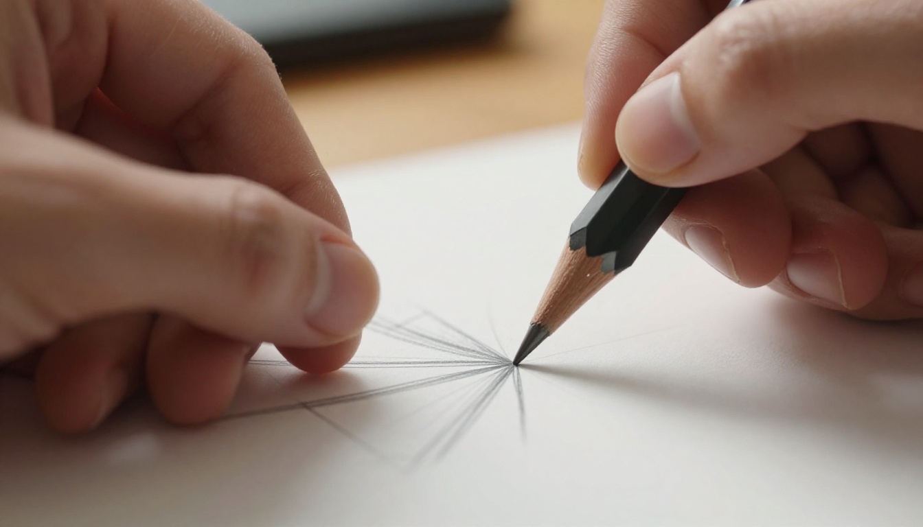 Hand sketching product outlines on paper