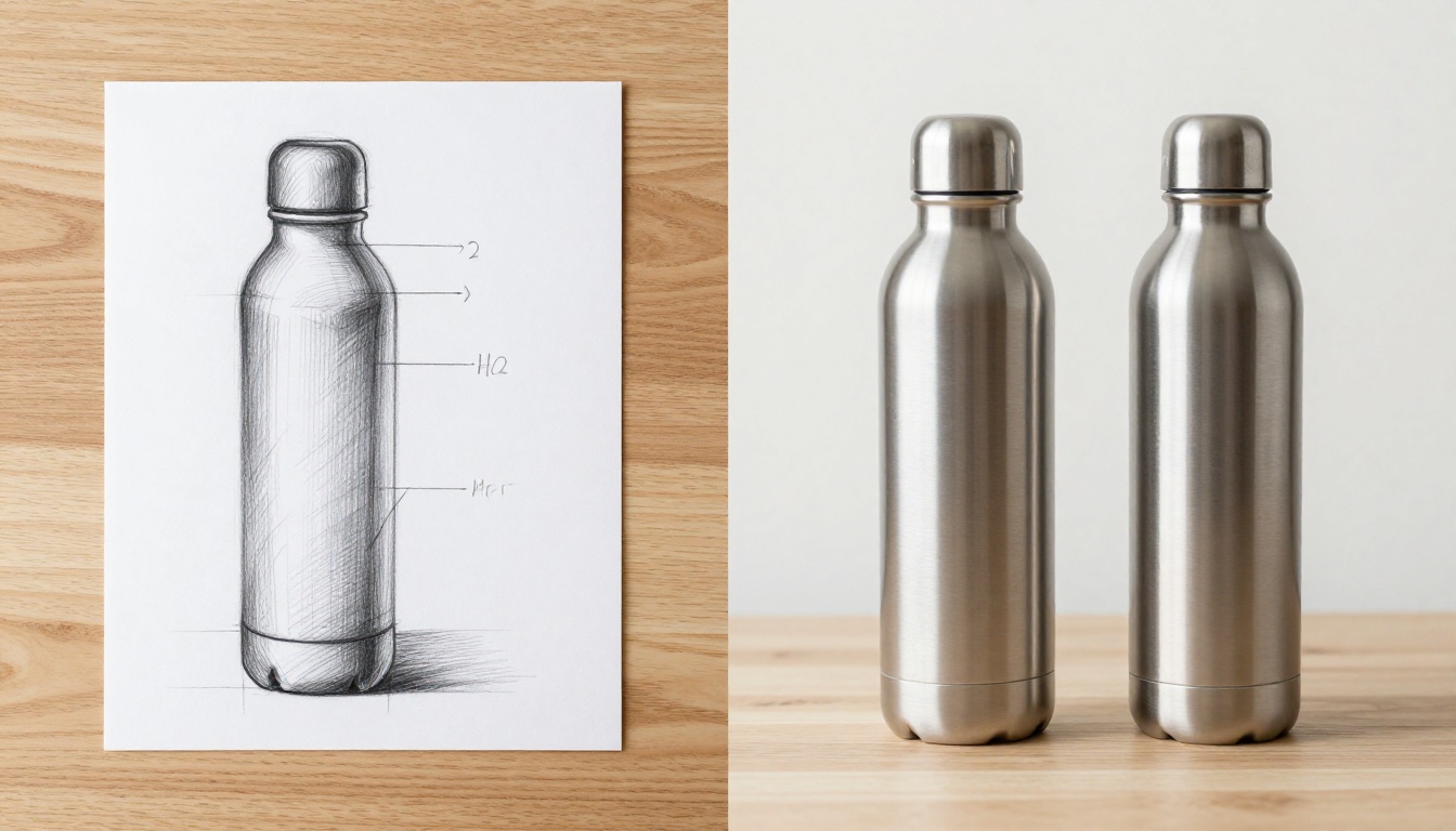 Sketch versus AI render side-by-side comparison