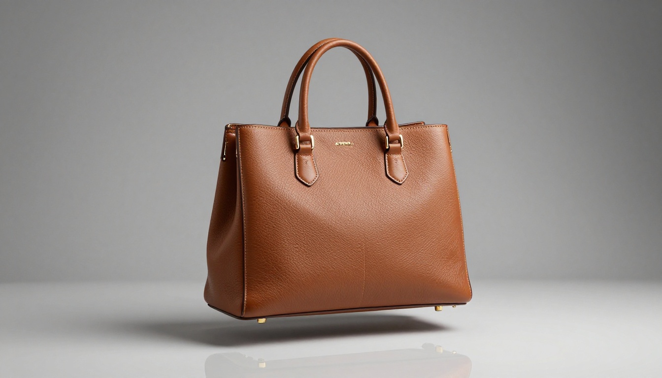 Leather handbag photorealistic product mockup