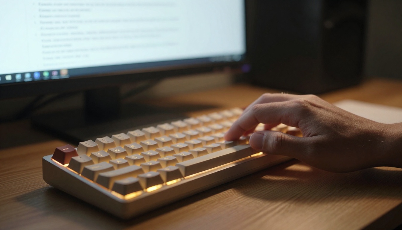 Writer's hands on keyboard over annotated script pages