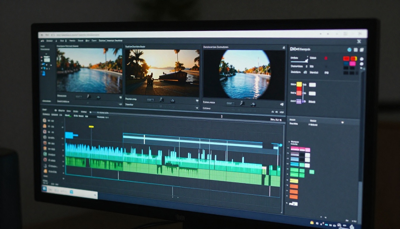 Editing timeline for reaction video in professional software
