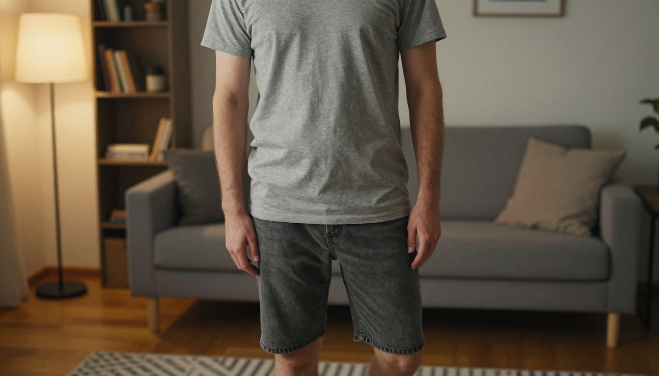 Man materializing in a modern apartment interior with dramatic split lighting Man materializing in a modern apartment interior with dramatic split lighting