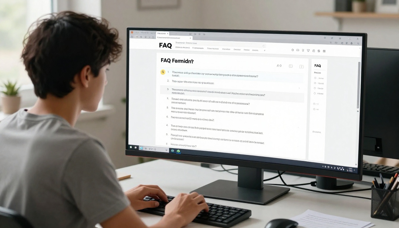 AI FAQ content strategy workflow at a professional workspace