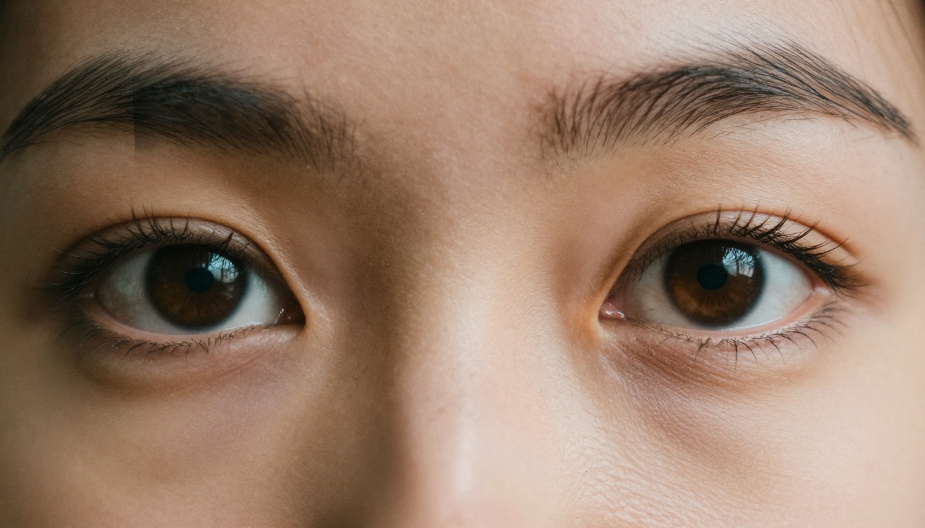 Ultra macro close-up showing blur on left, sharp face on right