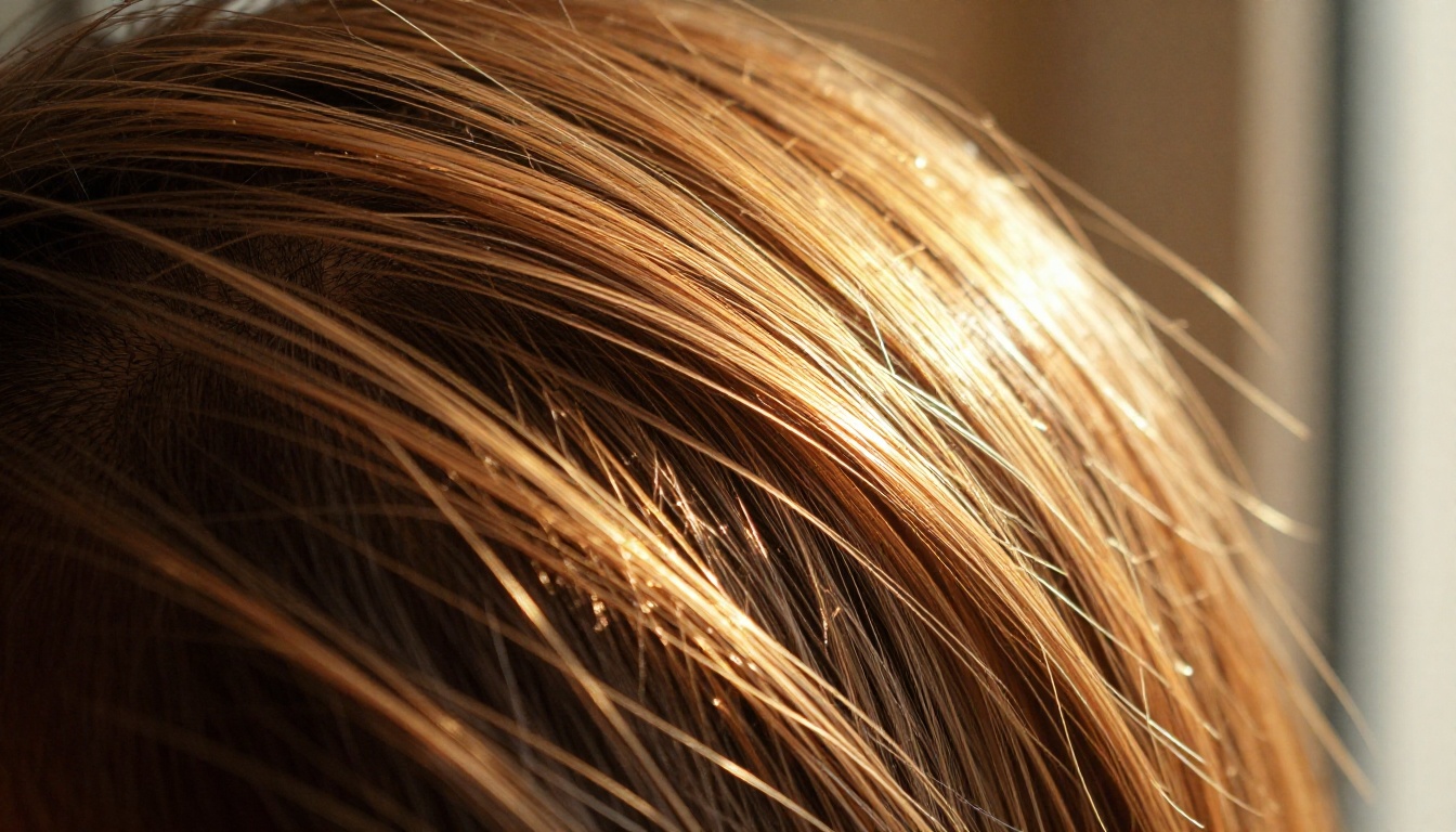 Hair strand macro detail catching volumetric afternoon light