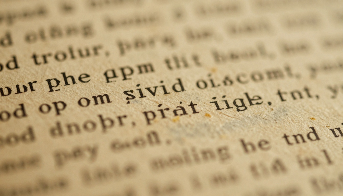 Blurry pixelated scanned document close-up showing low-resolution text artifacts and compression noise
