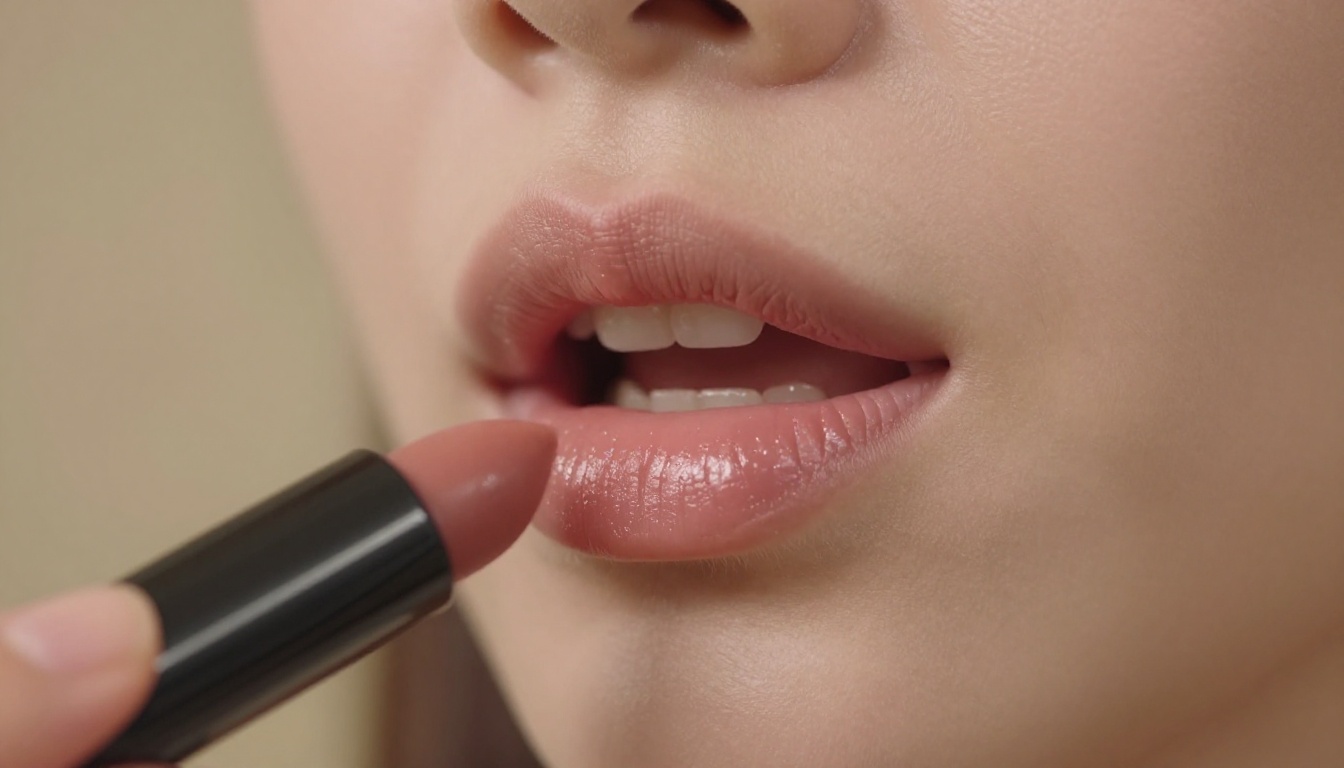Close-up of lips in professional recording setting