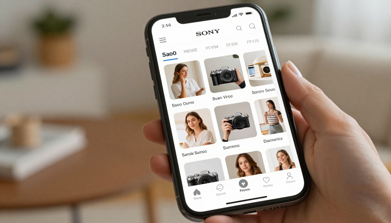 E-commerce store product grid on a smartphone screen showing multiple clean white-background product photos