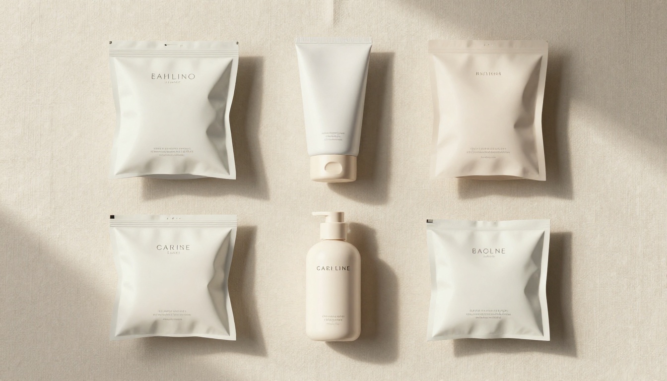 Product flat-lay arrangement with three-dimensional depth
