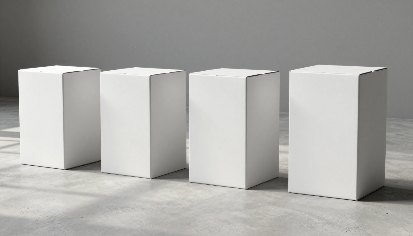 Side-by-side comparison of four boxes progressing from flat to full three-dimensional depth