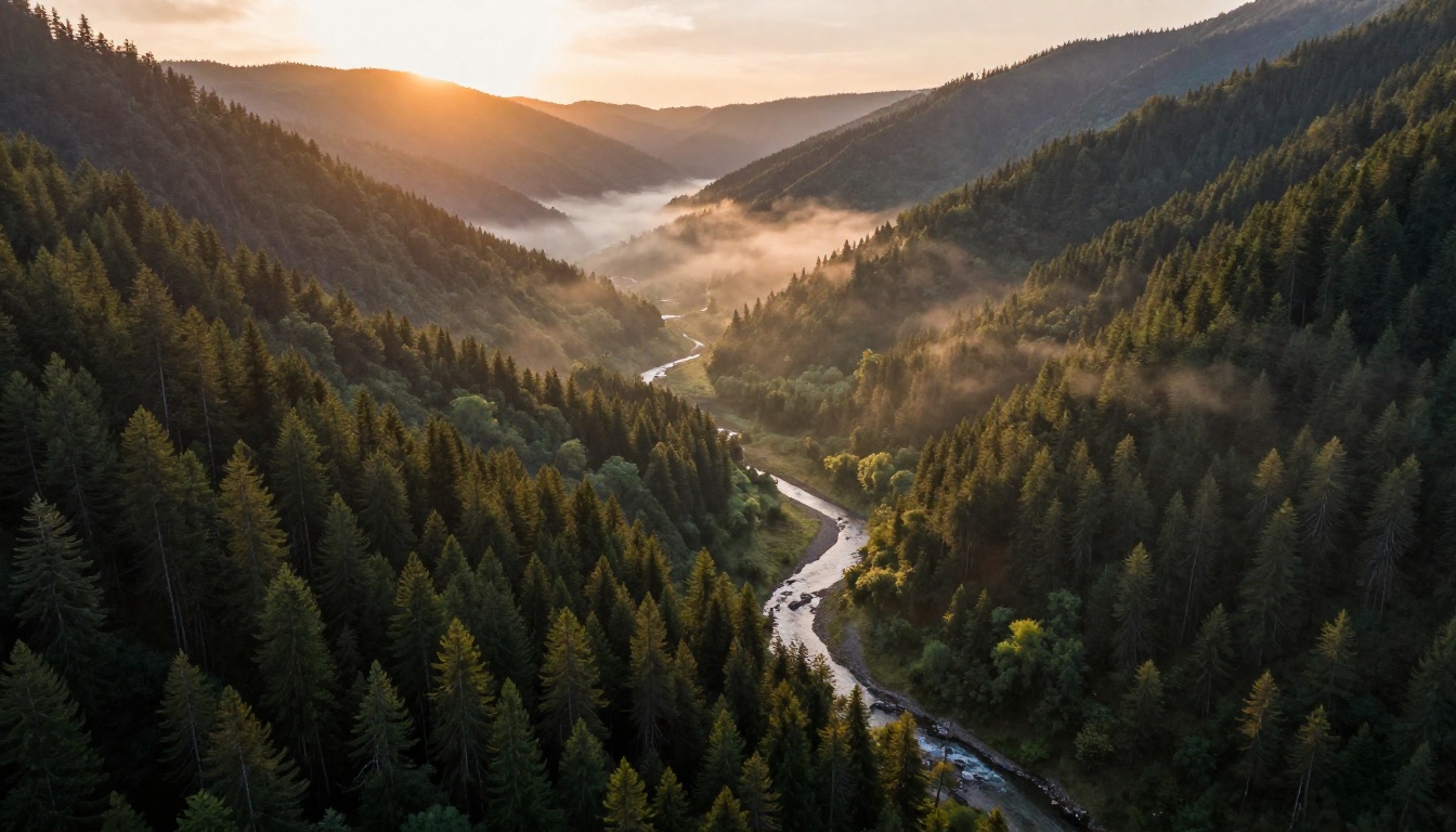 Aerial cinematic mountain valley scene at golden hour, representing fluid AI video output quality Aerial cinematic mountain valley scene at golden hour, representing fluid AI video output quality
